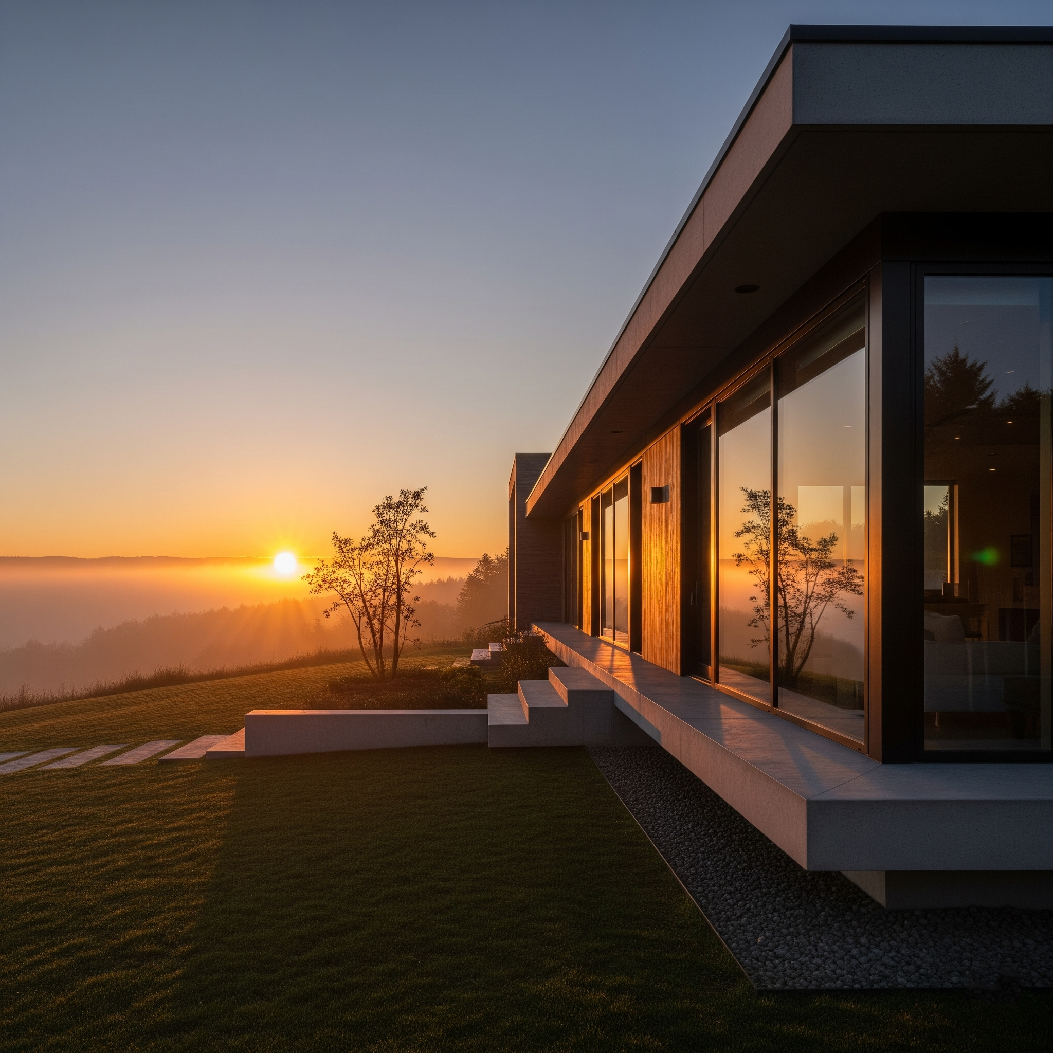 Luxury modern living room interior design with premium furniture and ambient lighting